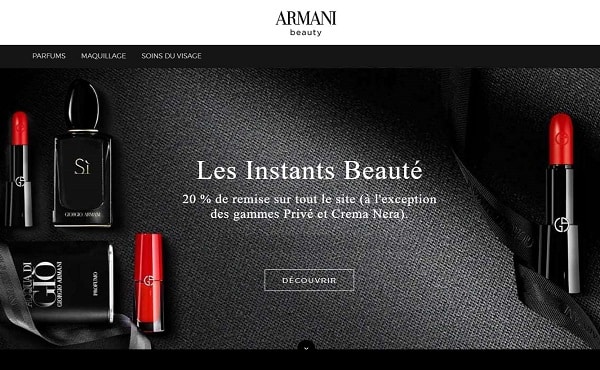 reduction sur le site officiel armani beauty