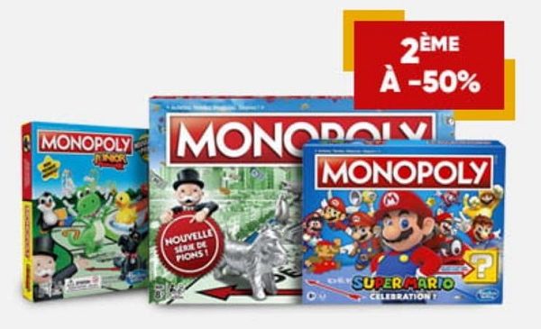 1 monopoly acheté = le second à moitié prix sur fnac