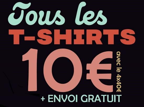 40€ les 4 t shirts aux choix sur pampling (t shirts de créateurs) + livraison gratuite