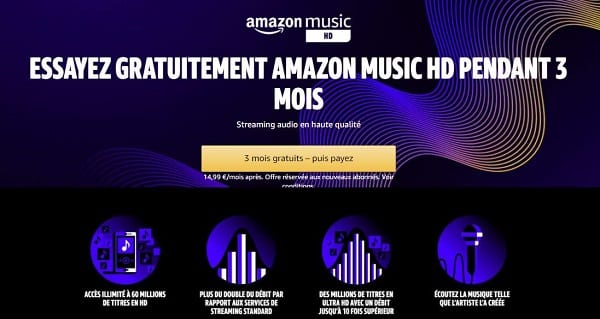 offre de bienvenue amazon music hd