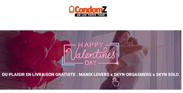 Pack sexy Saint Valentin CondomZ en livraison gratuite pendant quelques jours