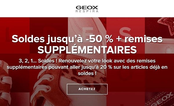 pour les derniers jours des soldes geox remises supplémentaires