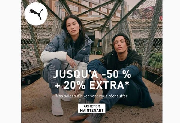 soldes puma 20% supplémentaires sur tous les articles démarqués