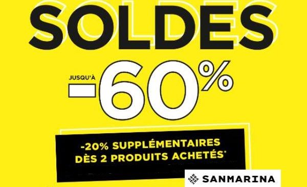 Soldes San Marina ! jusqu’à -60% de remise + 20% dès 2 articles achetés