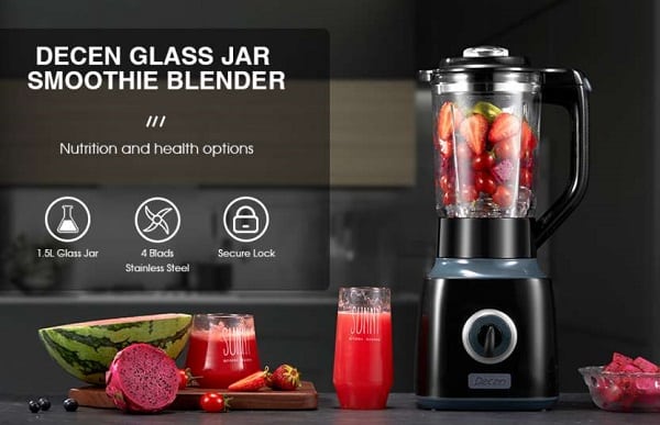 blender multifonctions 700w decen avec bols en verre 1,5l