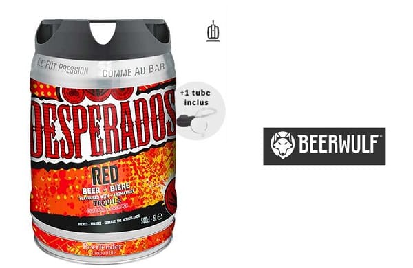 25% de remise sur les futs de fûts de 5L Desperados Red 🍻 (16,49€ unité) = 49,47 € les 3 futs port inclus