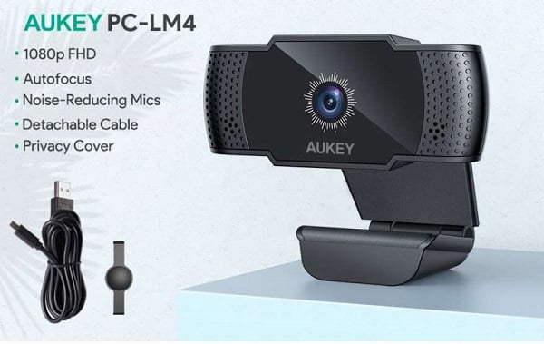 Webcam Full Hd 5 Mp 1080p Avec Mise Au Point Automatique Et Micro Aukey Pc Lm4