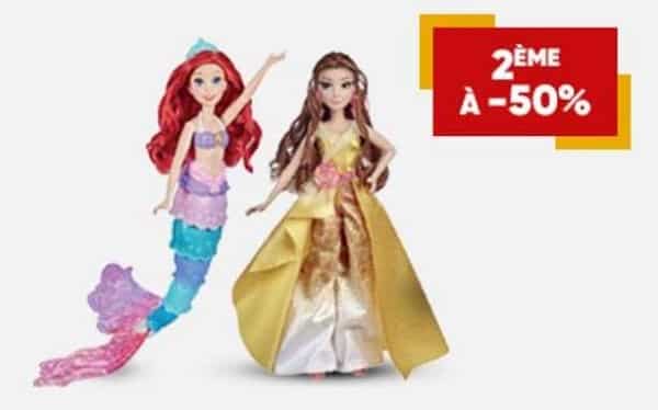 1 princesse disney achetée = la deuxième à moitié prix