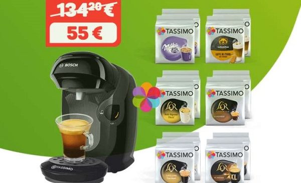 12 paquets achetés la machine tassimo style ou happy gratuite