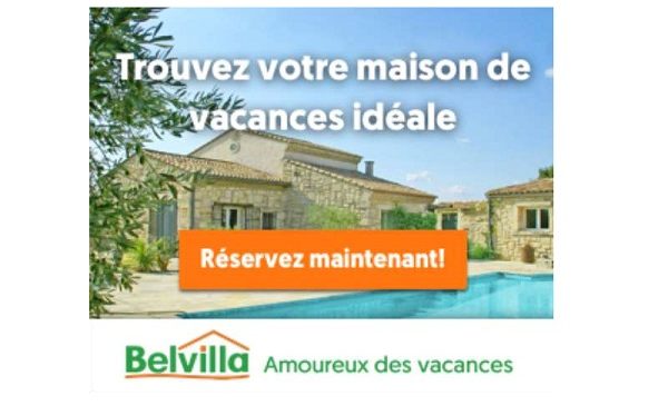 15% de réduction sur tout votre séjour réservé sur belvilla