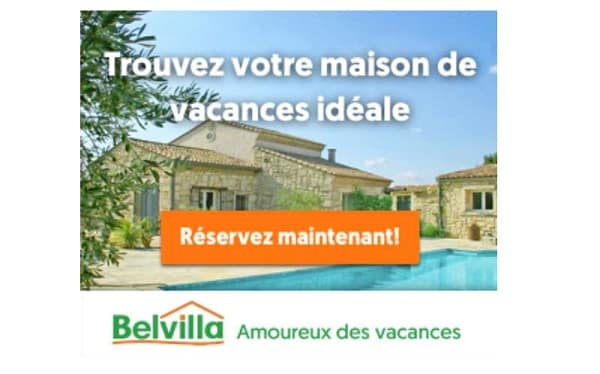 15% de réduction sur tout votre séjour réservé sur Belvilla (maisons et appartements en Europe)