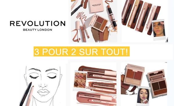 2 produits revolution beauty achetés = le troisième offert