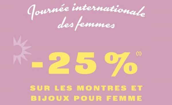 25 % de remise sur les modèles fossil pour femme