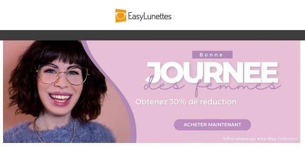 30% de remise supplémentaire sur des paires de lunettes smartbuy pour femme