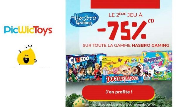 75% de remise sur votre second jeu hasbro gaming