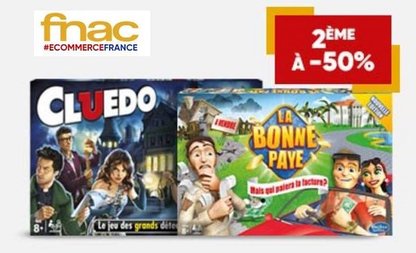 bon plan hasbro gaming 1 jeu acheté le 2ème à 50% fnac