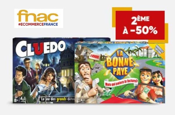 bon plan hasbro gaming 1 jeu acheté le 2ème à 50% fnac