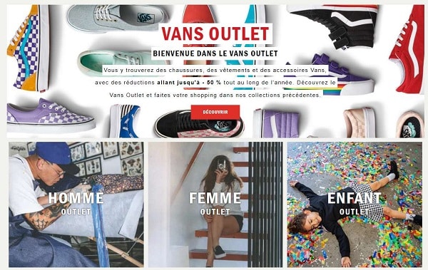 bonne affaire 20% de remise supplémentaire sur l'outlet vans (livraison gratuite)