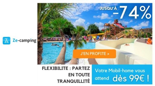 des vacances dès 99€ la semaine avec ze camping