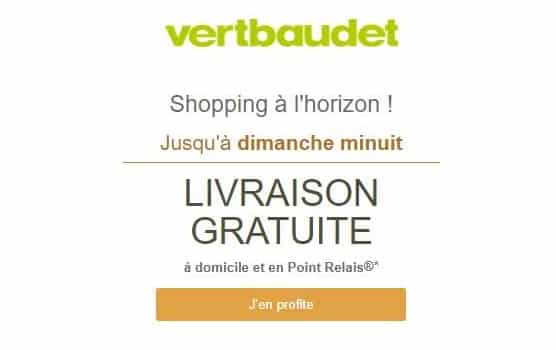 Livraison gratuite sur Vert Baudet (jusqu’à dimanche soir)