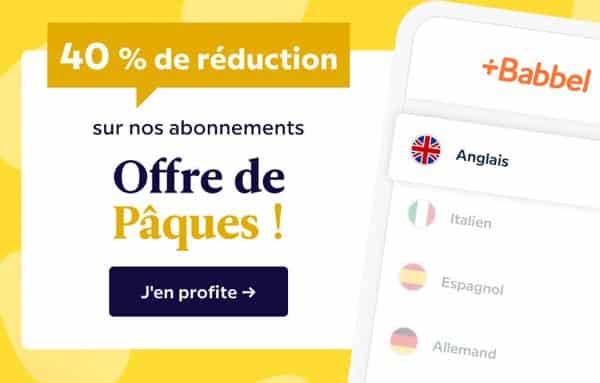 offre de pâques babbel 40 % de réduction