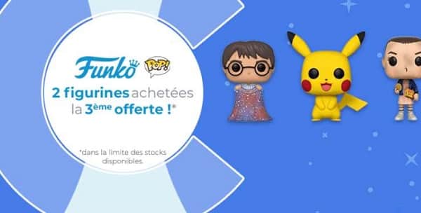 promotion funko pop! 2 figurines achetées, la troisième offerte