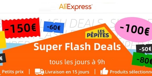 super flash deal aliexpress des nouvelles offres tous les jours + remise supplémentaire