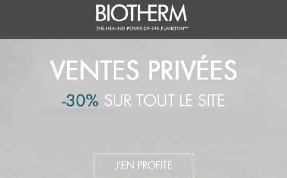 vente privée biotherm 30% sur tout le site