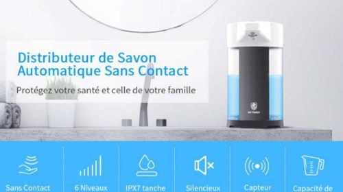 distributeur de savon automatique avec détecteur infrarouge metrans 400ml