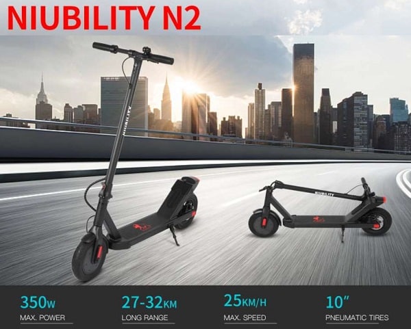 294,94€ trottinette électrique Niubility N2 (roues 10 pouces, batterie 10A, jusqu’à 25km/h) – entrepôt Europe