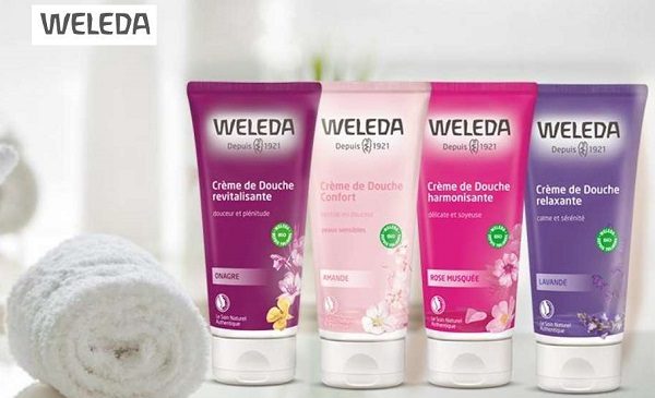 2 crèmes de douche weleda achetées