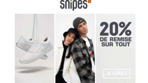 offre spéciale snipes 20% de remise sur tout