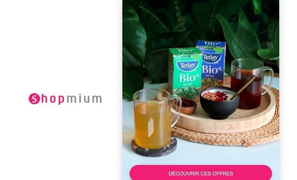 thé gamme bio tetley moins cher remboursement shopmium