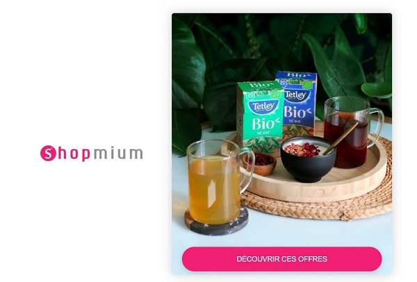 thé gamme bio tetley moins cher remboursement shopmium