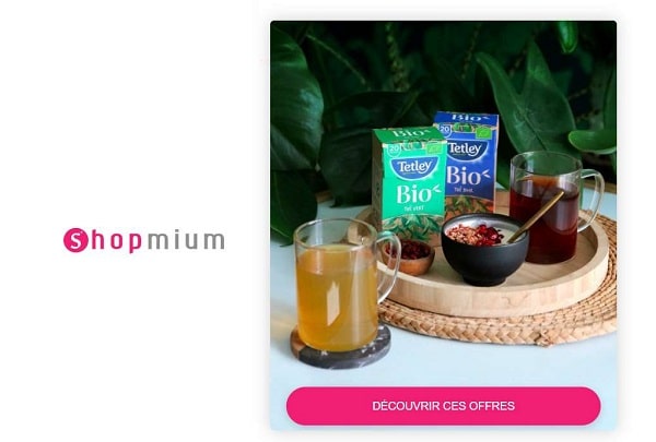 Thé gamme BIO Tetley moins cher : 40% remboursé via Shopmium