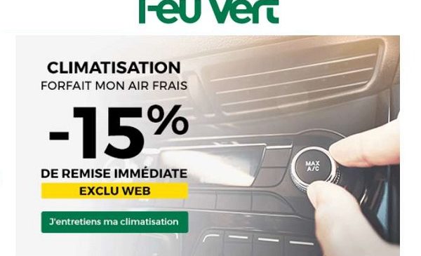 15% de remise sur l'entretien climatisation chez feu vert