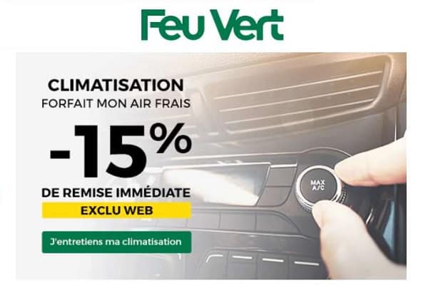 15% de remise sur l'entretien climatisation chez Feu Vert 