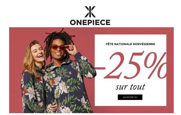 25% de réduction sur tout le site onepiece