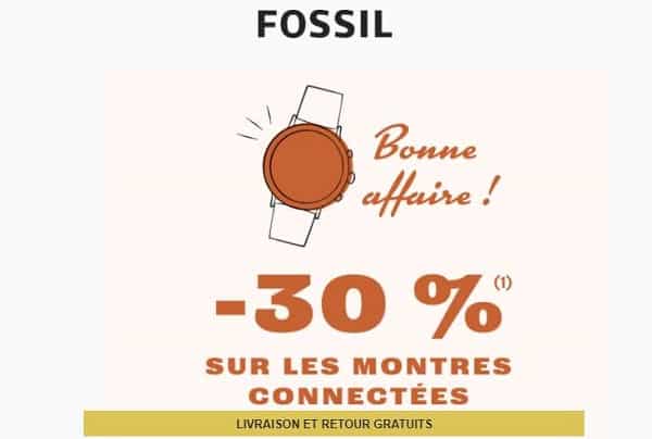 30% de remise sur les montres connectées homme et femme fossil