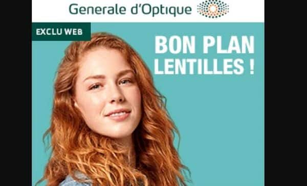 5€ de remise sur un achat de lentilles de contact sur le site de générale d'optique