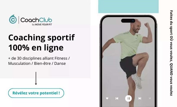 abonnement coaching sport en ligne sur coachclub by move your fit moitié prix