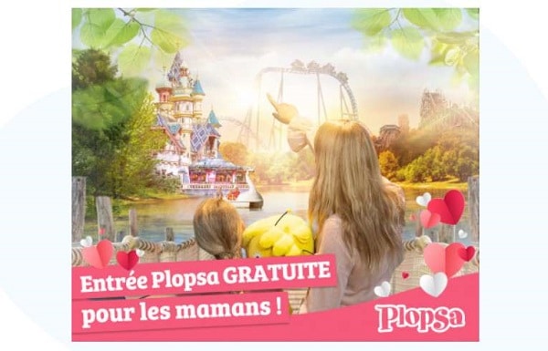 billet d’entrée plopsaland gratuit pour les mamans