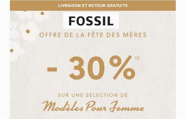 fÊte des mÈres 30% de remise sur des bijoux, sacs et montres femme fossil