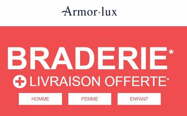 Lancement de la braderie de Armor Lux + livraison gratuite jusqu’à dimanche !