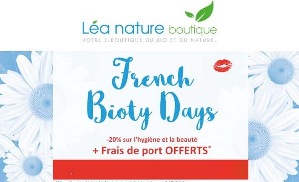 les french bioty days 20% sur l'hygiene et la beauté léa nature