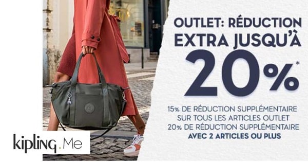 offre flash outlet kipling 15% supplémentaire (sans mini) 20% supplémentaire