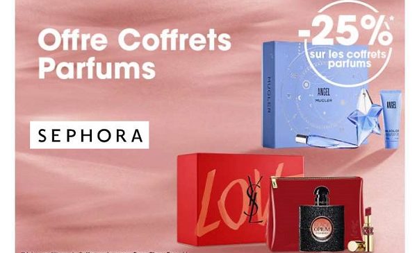 remise de 25% sur les coffrets parfums sur sephora