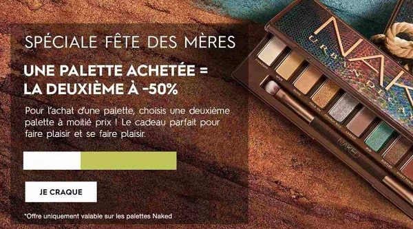 spéciale fête des mères 1 palette urban decay achetée la seconde moitié prix