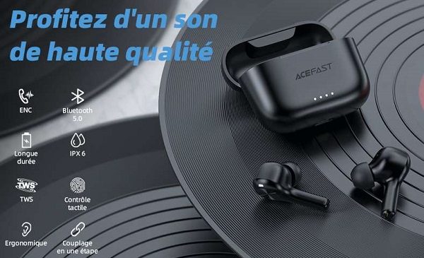 écouteurs Bluetooth avec micro intégré ACEFAST T1