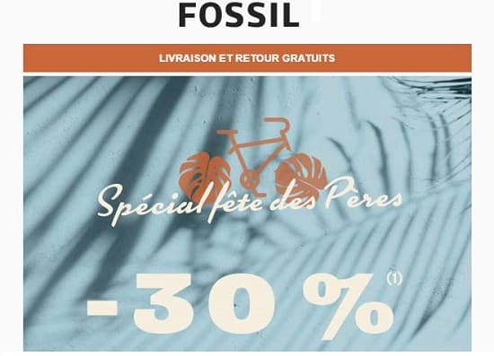 cadeaux pour la fête des pères fossil 30% de remise